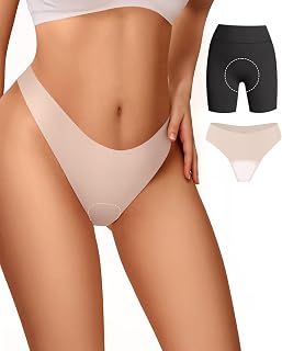 Vertvie Seamless Thong for Women No Show Anti Camel Toe Invisible Underwear Training Panties Sexy Comfort G-String Thong