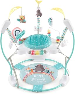 BABY JOY Baby Jumpers and Bouncers, Infant Activity Center with Music Lights Sounds, 360° Rotating Seat and 3 Adjustable Heights, Baby Play and Learning Center for 6-12 Months