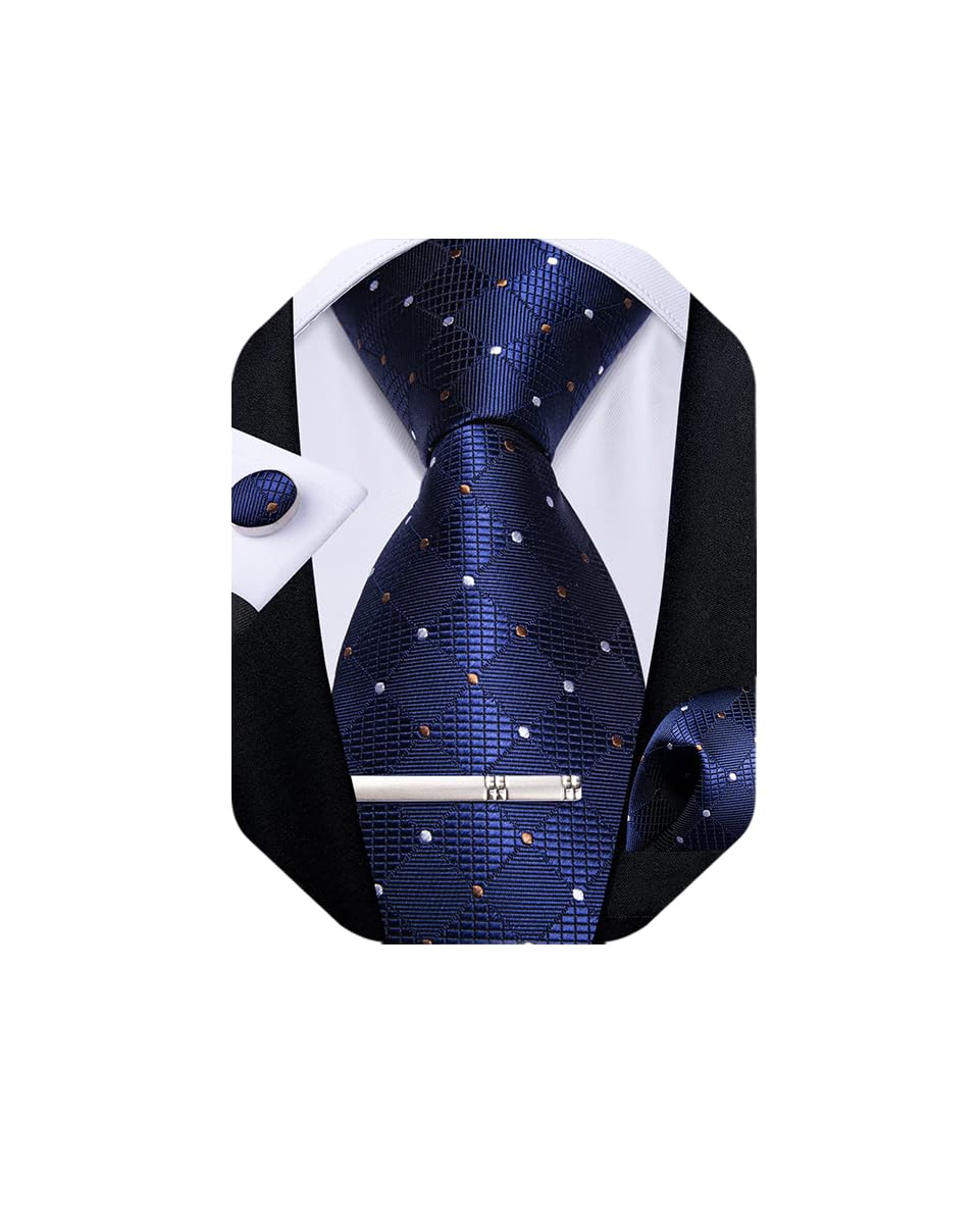 DiBanGu Necktie, Striped Necktie, Handkerchief, Cufflinks, Tie Pin Set, Wedding,