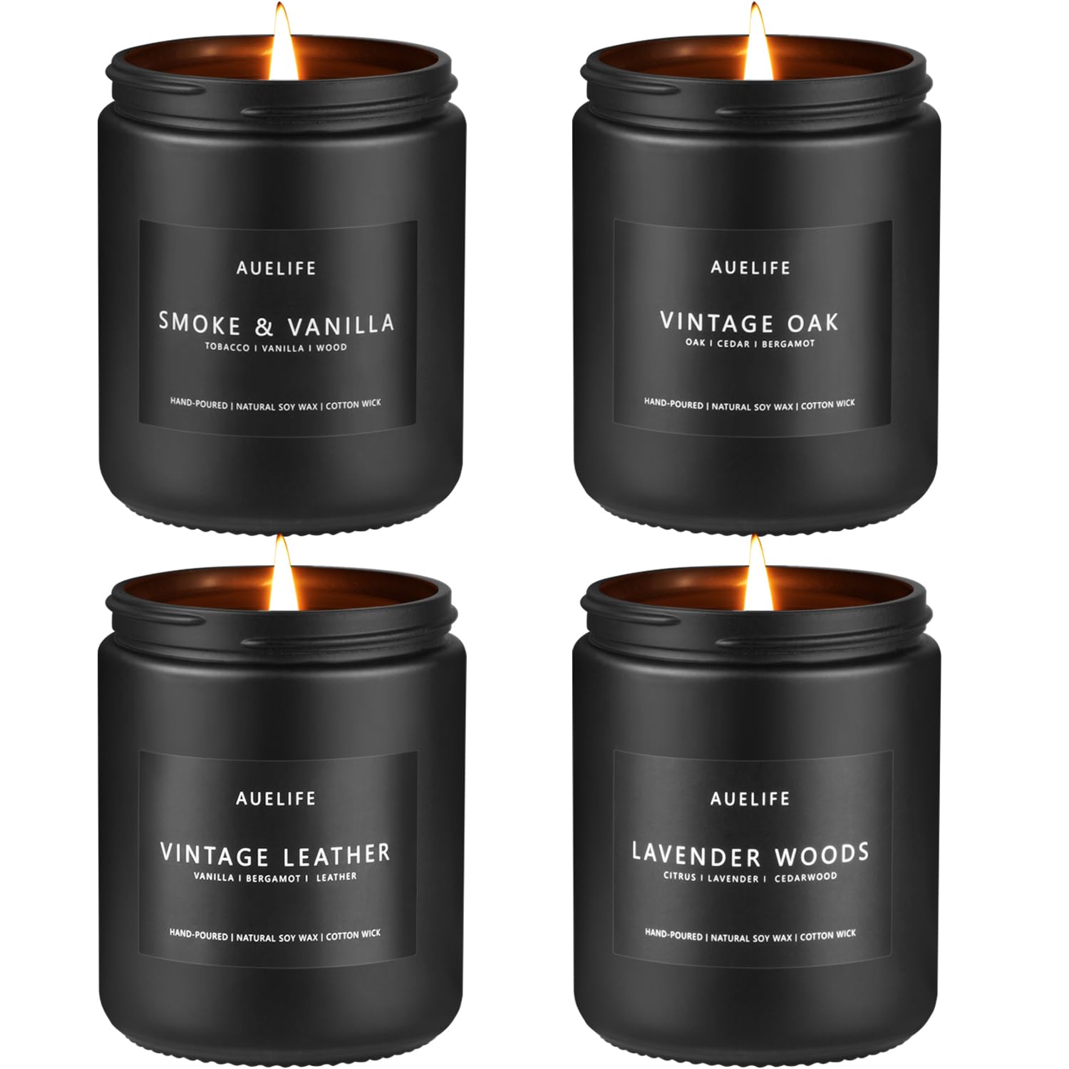 Scented Candles Set | Men Candles Gift Set, Candles for Him, 4 Pack Scents of La