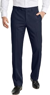 PLEPAN Men's Classic Fit Dress Pants Wrinkle‑Resistant