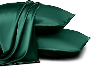 Homiest Blackish Green Standard Satin Pillowcase, Envelope Closure, 20x26