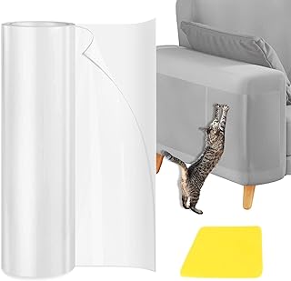 Cat Scratch Protector 11.8" x 118" Self-Adhesive Single Side Furniture Protectors from Cats Scratch, Cat Couch Scratch Protector, Transparent DIY Cutting Anti Scratch Furniture Protector