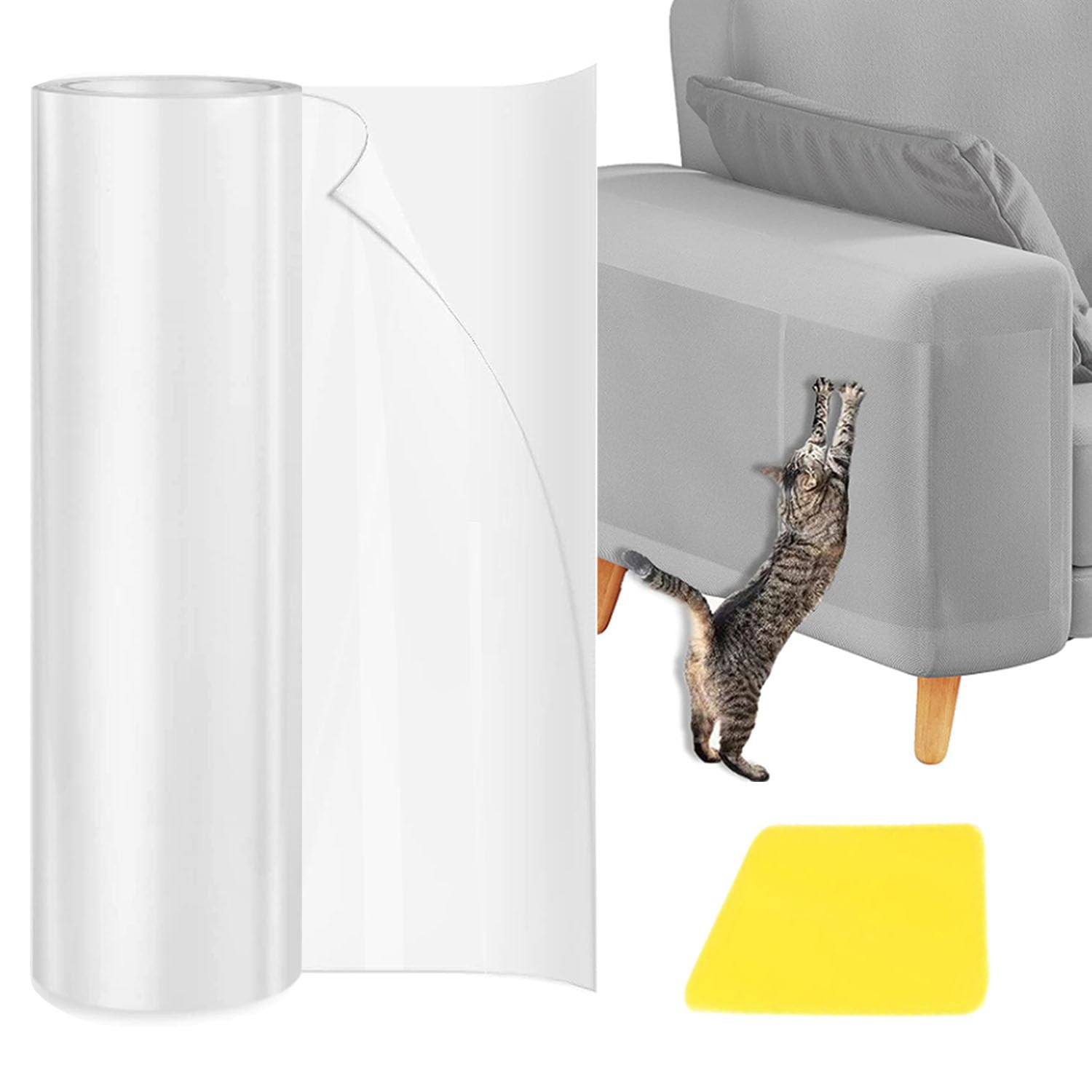 Cat Scratch Protector 11.8" x 118" Self-Adhesive Single Side Furniture Protector