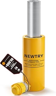 NEWTRY 10T Long Hydraulic Ram Jack, 4" Stroke Porta Power Auto Retract | For Quick Cycle, Lifting For Shipbuilding, Bridge & Construction, Compact, Steel & Portable