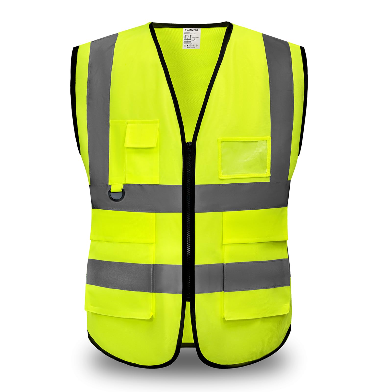 YUANVEST Hi Vis Vests for Men Women 5 Pockets,High Visibility Reflective Safety 