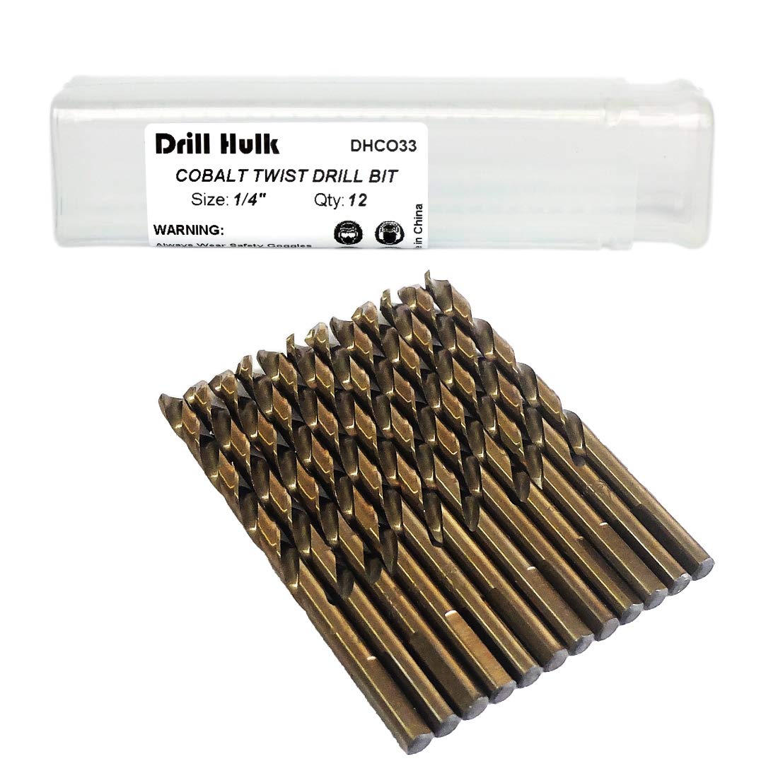 1/4-Inch Cobalt Steel M35 Jobber Length Twist Drill Bits for Hard Metal, Stainle