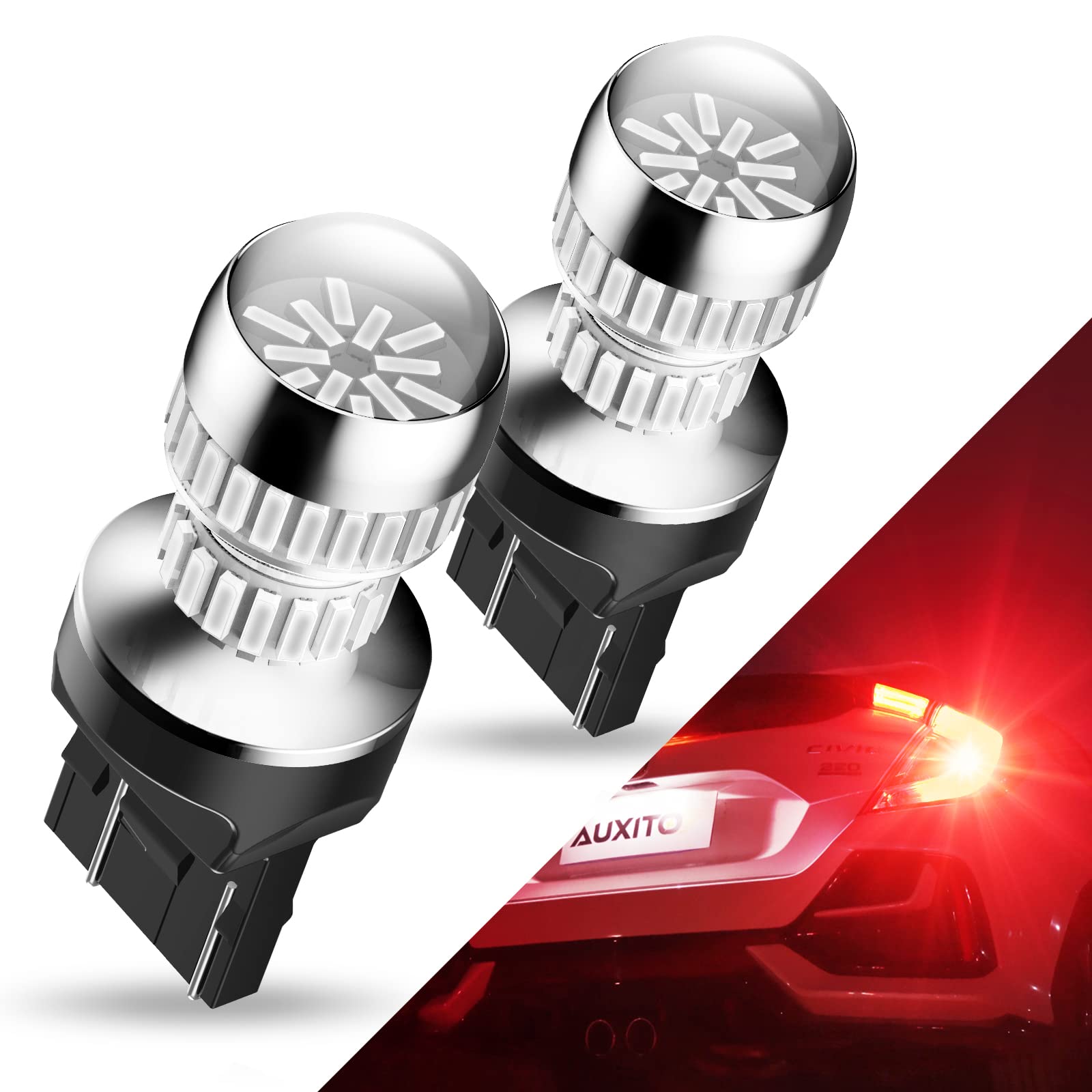 AUXITO Upgraded 7440 7443 LED Bulb Red for Tail Lights Brake Lights, Super Brigh
