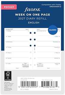 Filofax Pocket Week per page English 2027 diary 27-68226