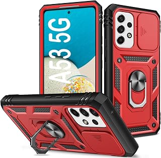 PASNEW Military Case for Samsung Galaxy A53 5G,6.5",Red