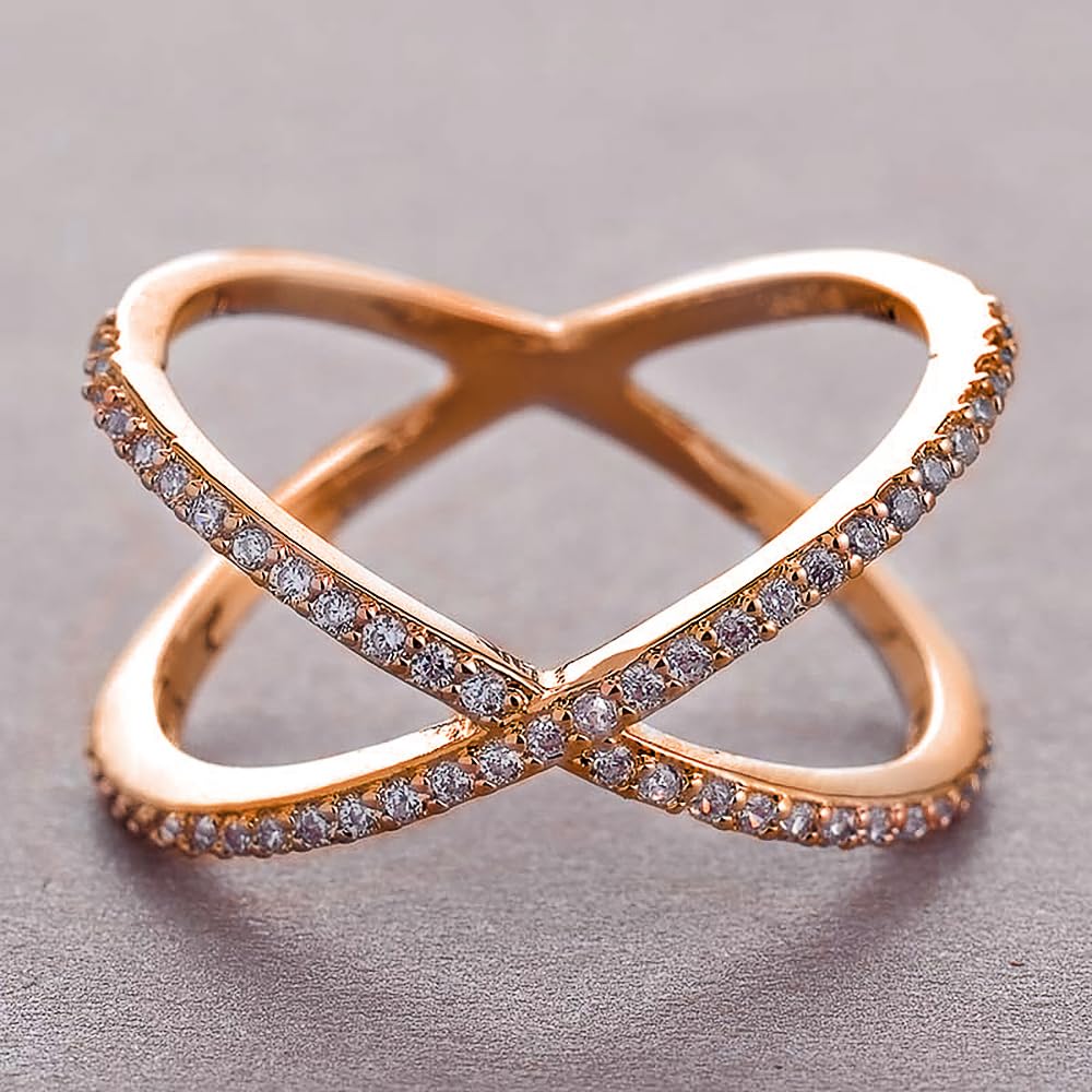 Fashion Simple Cross Rings for Women Versatile Daily Jewellery with