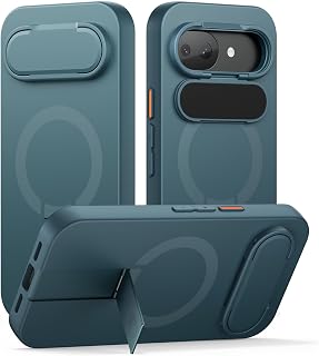 SURITCH for Google Pixel 10a Phone Case, Compatible with MagSafe, Protective Cover with Camera Cover & Adjustable Metal Kickstand for Pixel 10a 2026 -Lake Green