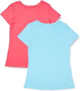 [Amazon Essentials] 2 Tシャツ 速乾 Vネック トレーニングウェア ランニング スポーツ ストレッチ 半袖 レディース