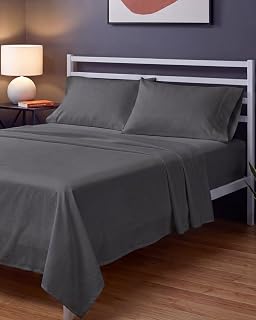 Sleepy Town King Size Bed Sheet Set - Extra Soft - Comfy & Cool - Easy Care - Non Shrink - Wrinkle and Fade Resistant - Brushed Microfiber - Set of 4