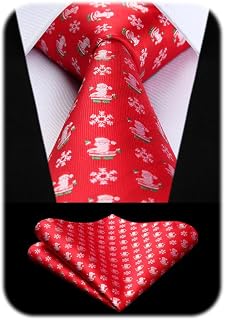 HISDERN Christmas Necktie Square Set, Men's, Branded Product, Present, Necktie Set, 40 Patterns, Funny, Christmas Accessory, Men's Gift, Christmas Tie Will be delivered next day as soon as possible)