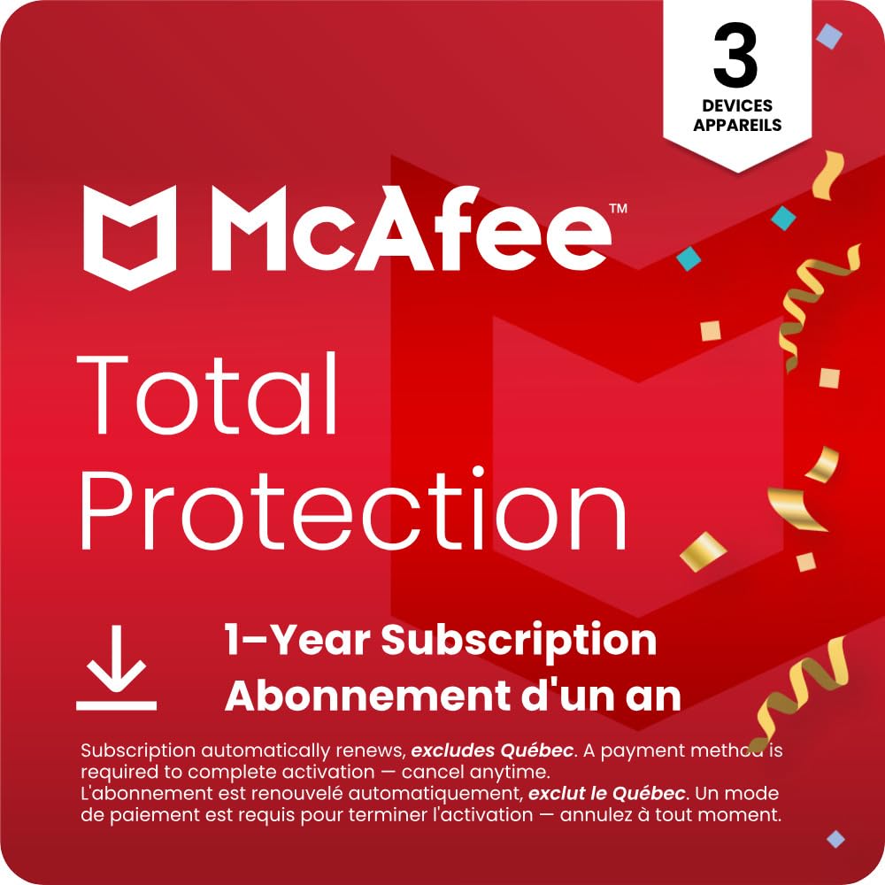 McAfee Total Protection 2026 | 3 Devices | Cybersecurity Software Includes Antiv