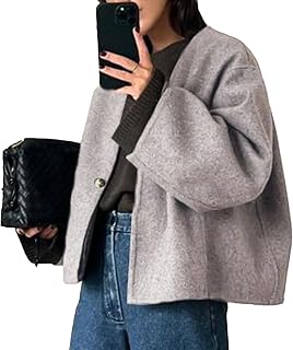 HOTIAN Ladies Long Sleeve Wool Blend Coat Autumn Winter