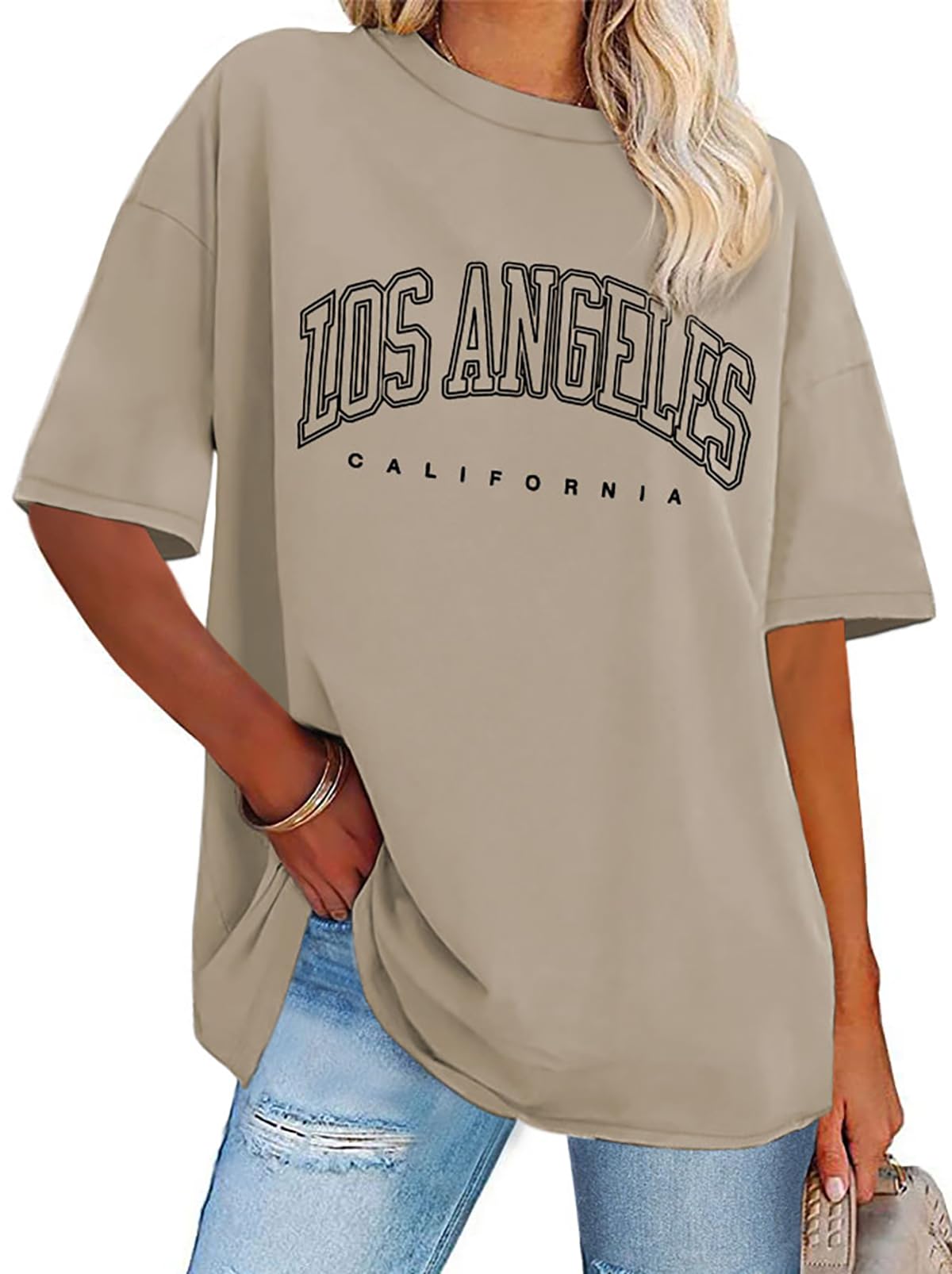 Women's Oversized Crew Neck Short Sleeve T-Shirt