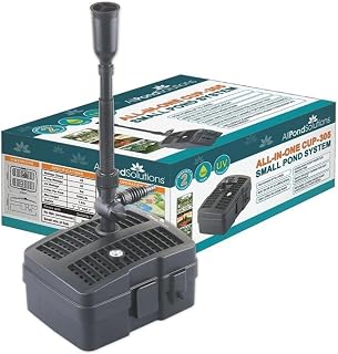 AllPondSolutions CUP-305-2000L/H All in One Pond Pump Filter with Fountain and 5w UV Steriliser, Clear Water Algae Control for Ponds up to 2000L
