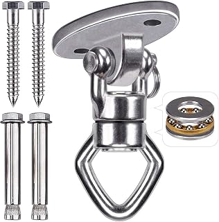 Besthouse Swing Hanger with 2 Bearing, 362kg Capacity, Rotational Device Hanging Accessory for Aerial Silks Dance, Web Tree Swing, Yoga Swing Sets