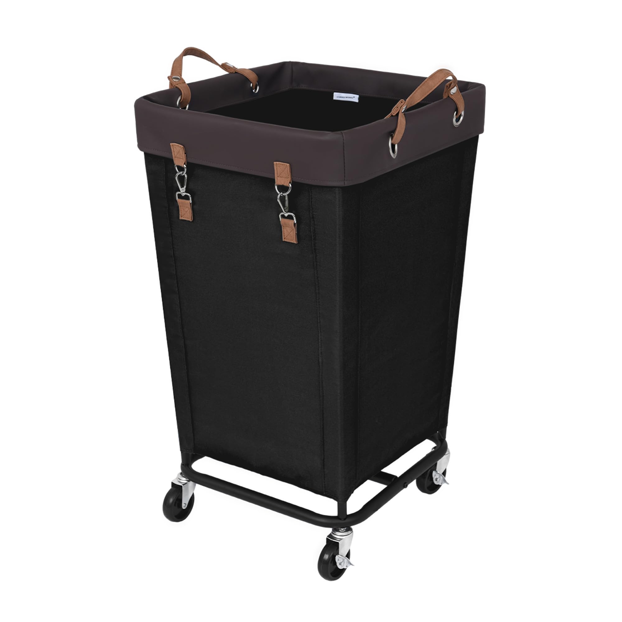 StorageWorks 160L Laundry Basket, Laundry Hamper with Wheels, Black, 1 Pack