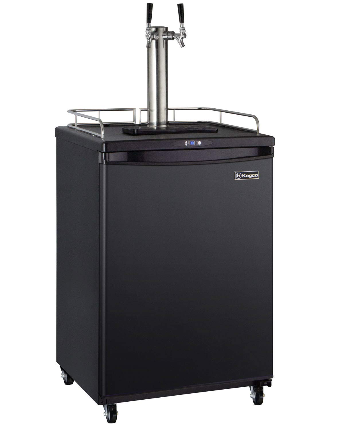 Kegco Keg Dispenser, Two Faucet, Black
