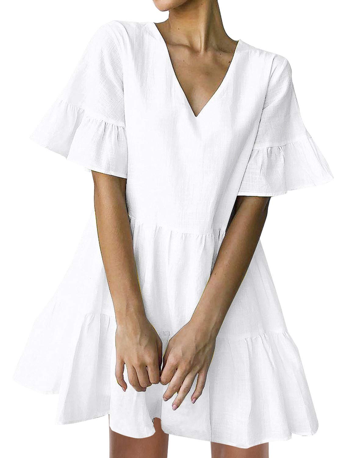 FANCYINN Abiti Estivi Donna Abito Corto Bianco da Cocktail per Sera