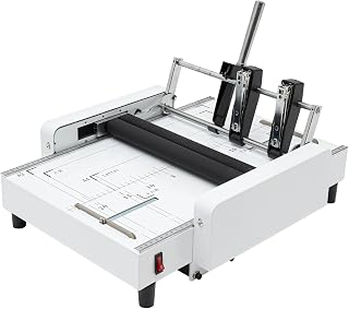 Eapmic A3 Folding Binding Machine 110V 60W 2 in 1 Manual A3 Paper Booklet Maker Stapling Machine, Stapling Max 11.69"x16.54", 200-300 Books/H, Applicable Staples 24/6, 24/8 for Print Store, Office
