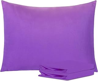 NTBAY - Set di 2 federe standard in 100% microfibra spazzolata, morbide e accoglienti, pieghe, non sbiadiscono, antimacchia, con chiusura a busta, 50,8 x 66 cm, colore: Viola