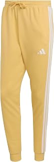 adidas Uomo Essential Three Stripes French Terry Pant, Semi Ice Tangerine/White, 3XL