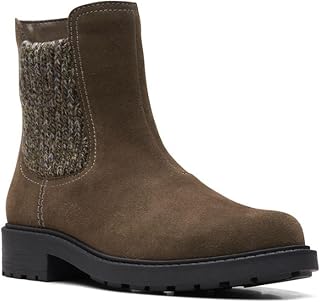 Clarks womens Opal Sky Ankle Boot, Dark Olive Suede, 10.5 US