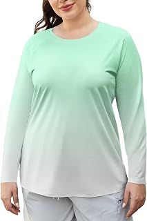 COOTRY Women's Plus Size UPF 50+ Sun Shirts Long Sleeve Workout Hiking Tops