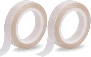 2 Rolls PTFE Drawer Tape Low Friction Abrasion Resistant Rub Resistant for Wood, Drawer, Cabinet, Curtain, Furniture, White, 1.2cm x 80m