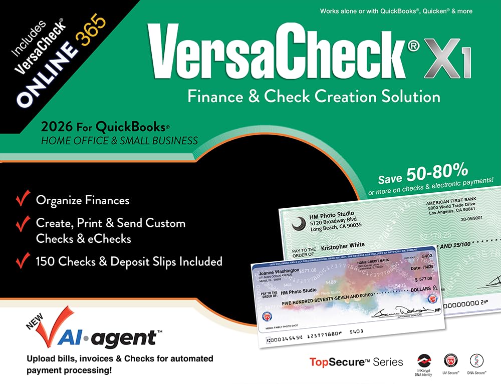 VersaCheck X1 2026 for QuickBooks (Download) + VersaCheck ONLINE Gold 1yr Sub Bu