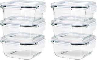 CB JAPAN Heat-resistant Glass Food Storage Container Square 520ml Set of 6 for Meal Prep Freezing Microwave Safe Dishwasher Safe Hot Water Sterilization OK atomico