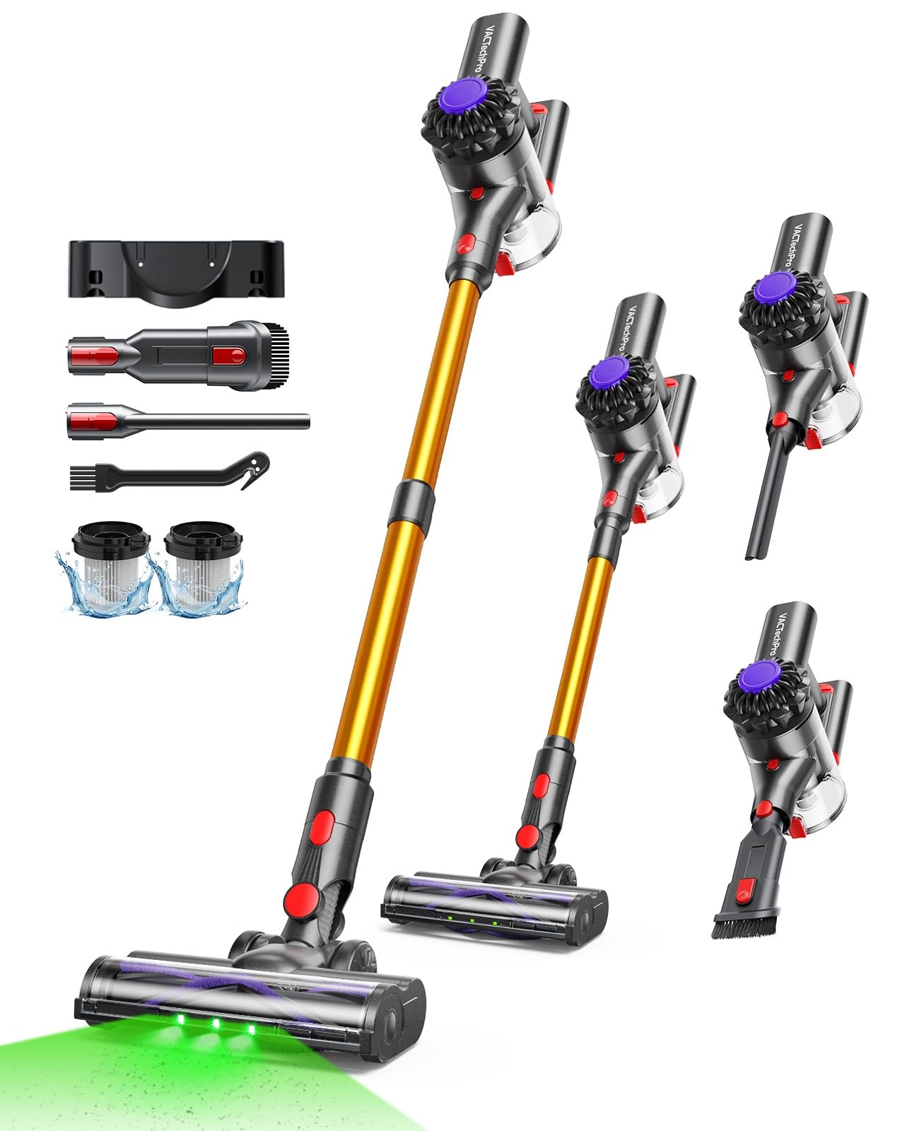 VACTechPro Cordless Vacuum Cleaner, 35KPa/45Mins Lightweight Stick Vacuum | 6-in