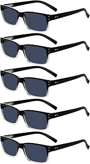 Eyekepper Classic Spring Hinge Reading Glasses, Sun Reading Glasses, Pack of 5