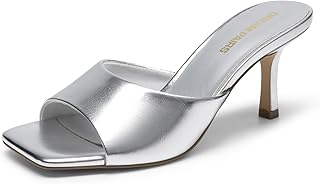 DREAM PAIRS Womens Kitten Heeled Sandals Square Toe Slip On Low Heels Pumps Shoes for Daily Dressy Casual Occasions