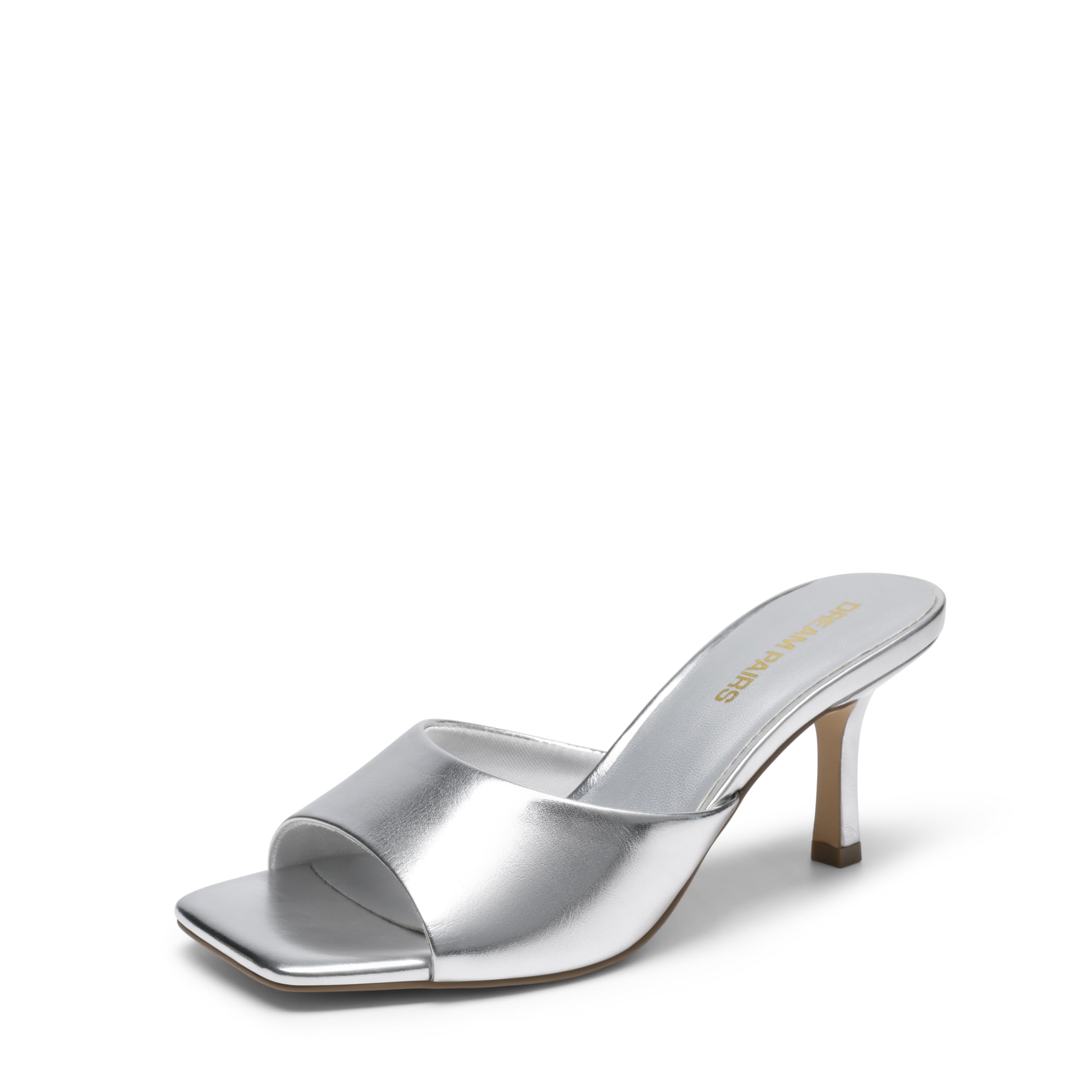 DREAM PAIRS Womens Kitten Heeled Sandals Square Toe Slip On Low Heels Pumps Shoe