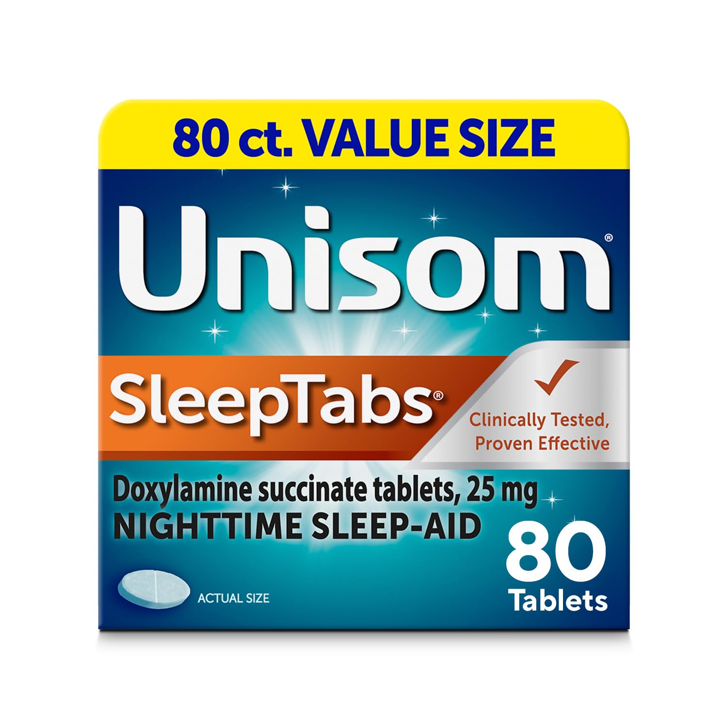 Unisom SleepTabs, Nighttime Sleep-aid, Doxylamine Succinate, 80 Tablets | Doxyla