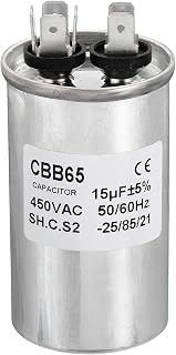 Generic 15uF 15MDF 450VAC Fan Start Capacitor, CBB65 Circular Run Capacitor for Air Conditioner Cool Heat Pump Condenser Straight
