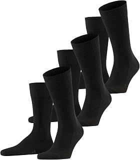 FALKE Men's Airport 3-Pack Breathable Socks Climate Control Anti-Odour Wool Cotton Fine Plain Elegant Flat Toe Seam Multipack Pack of 3 Pairs