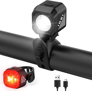 Tavaler Bicycle Light Set USB C Rechargeable StVZO Approved Bicycle Light | Bicycle Light Set IPX5 Waterproof Bicycle Light Set LED Bicycle Lamp Set Bicycle Rear Light for Road Bike, MTB, E-Bike