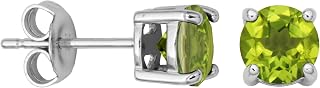 Amazon Essentials Sterling Silver Round Birthstone Stud Earrings