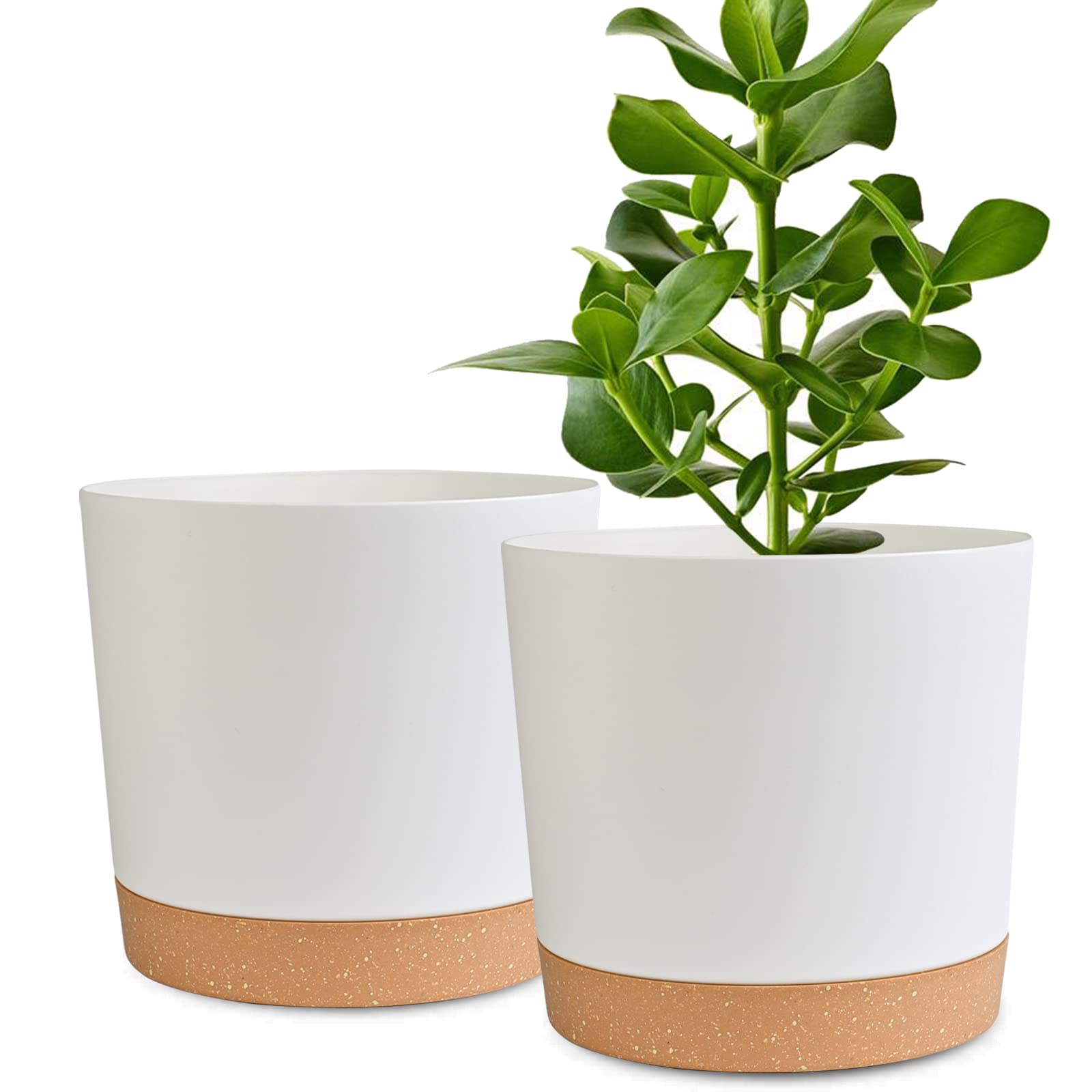 10 inch Plant Pots Indoor 2 Pack Flower Pots for Indoor Plants Pots Planters for