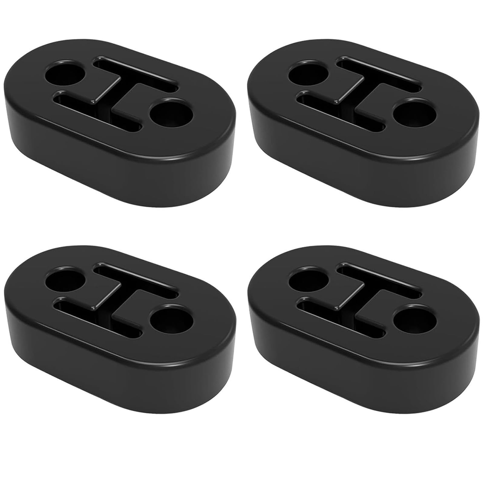 Universal Exhaust Rubber Mount 2-Hole 12mm Black Pack of 4 | Heavy duty hanger i