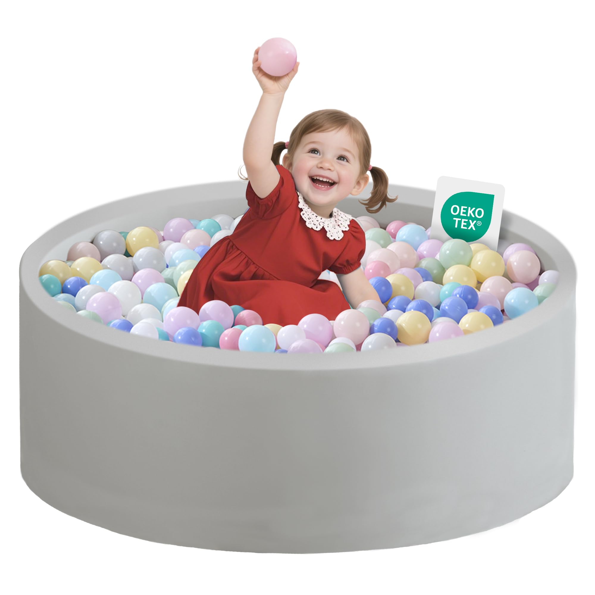 Zedachica Ball Pit for Toddlers 35.43'' x 11.81" Baby Ball Pit Soft Memory Foam 