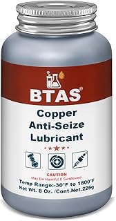BTAS Copper Antiseize Grease,Bolt/Spark/Glow Plug Thread Protect 8 Oz | Anti-Rust &amp; Corrosion Resistant, Protects Threads During Disassembly, Eliminates Metal Squeaks, Conductive &amp; Anti-Oxidation.