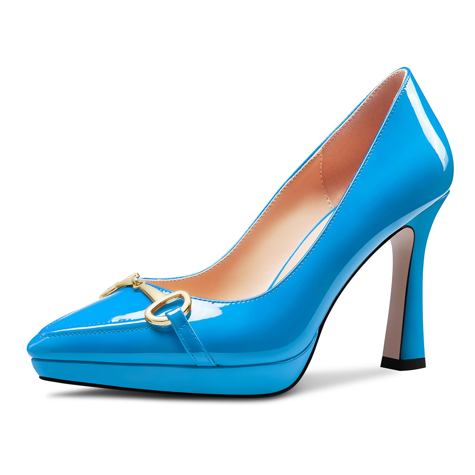Castamere Women's High Platform Heel Heel Pointed Toe Slip-On Metal Chain Pumps 