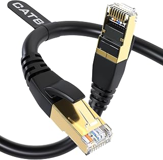 DbillionDa Cat 8 Ethernet Cable, 6FT 40Gbps 2000MHz RJ45 LAN Cable | 3FT 6FT 10FT 15FT 20FT 25FT 30FT 35FT 40FT 50FT 60FT 65FT 100FT 150FT Internet Cable for Router, Modem, Switch, PS5, Xbox